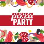 Pizza Party Template Banner With Pizza Ingredients throughout Pizza Party Flyer Template Free