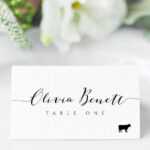 Place Card Template With Meal Icons, Editable Wedding Place for Printable Escort Cards Template