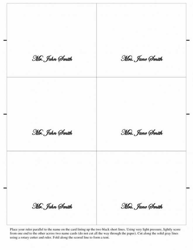 Place Card Template Word ~ Addictionary intended for Tent Name Card Template Word
