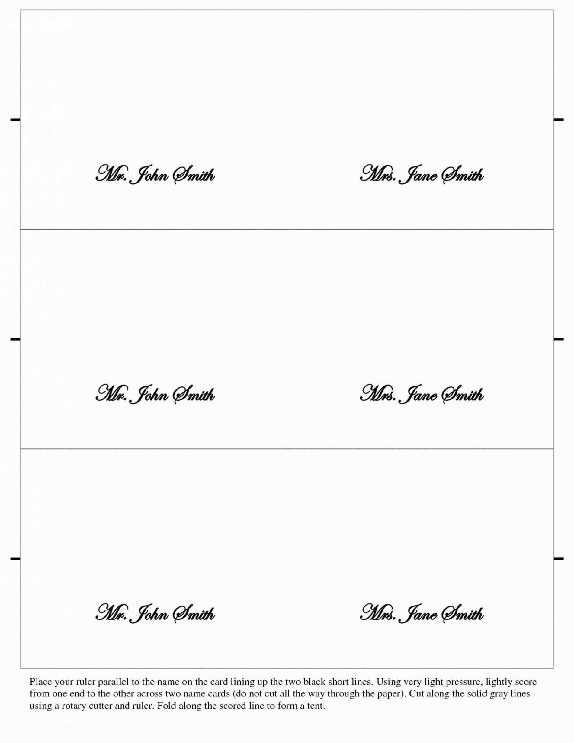 Place Card Template Word ~ Addictionary within Tent Name Card Template Word
