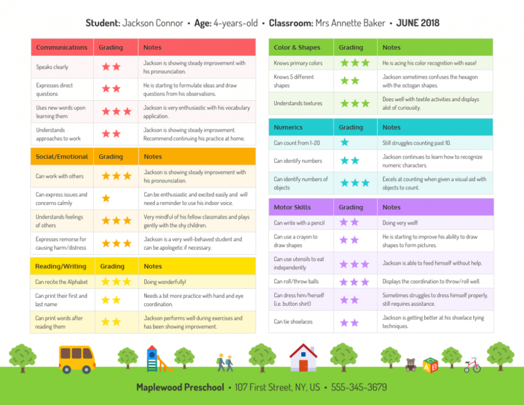 preschool-progress-report-template