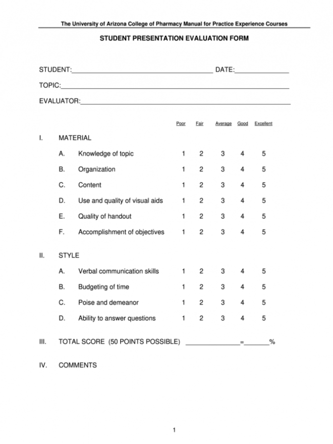 Presentation Evaluation Form - Fill Out And Sign Printable Pdf Template |  Signnow throughout Presentation Evaluation Form Templates