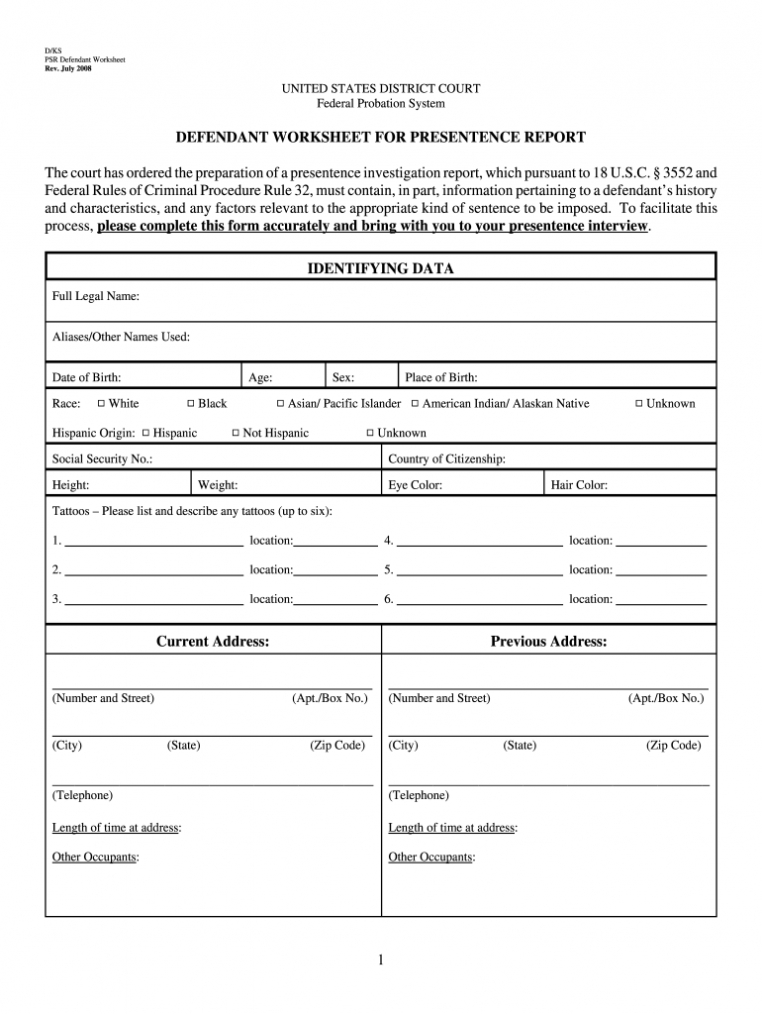 Presentence - Fill Out And Sign Printable Pdf Template | Signnow pertaining to Presentence Investigation Report Template