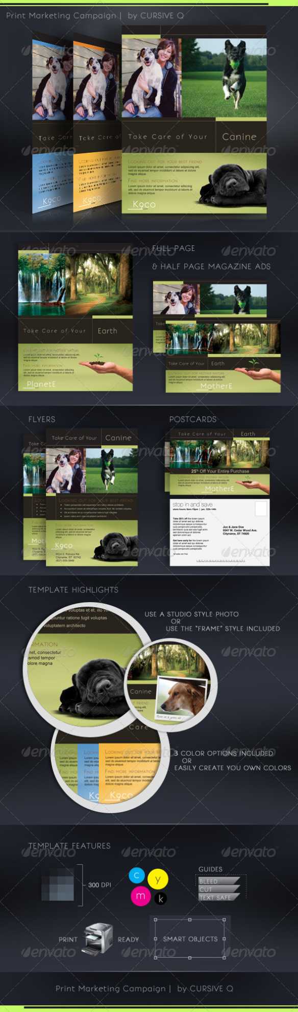 Print Marketing Campaign Template Set throughout Magazine Ad Template Word