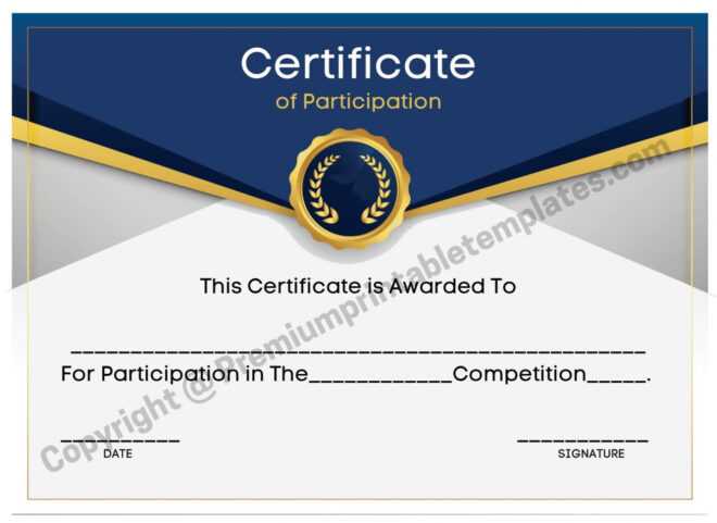 Printable Certificate Of Participation- Pdf &amp; Editable throughout Certificate Of Participation Template Pdf