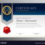 Professional Blue Certificate Template Design Vector Image for Professional Award Certificate Template