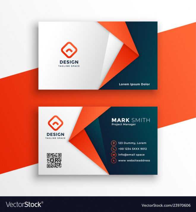 Professional Business Card Template Design Vector Image within Professional Name Card Template