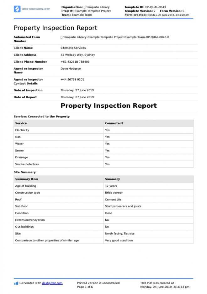 Property Inspection Report Template (Free And Customisable) inside Property Management Inspection Report Template