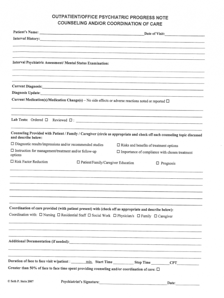 Psychiatric Progress Note Template Pdf - Fill Out And Sign Printable Pdf  Template | Signnow inside Psychiatric Progress Note Template