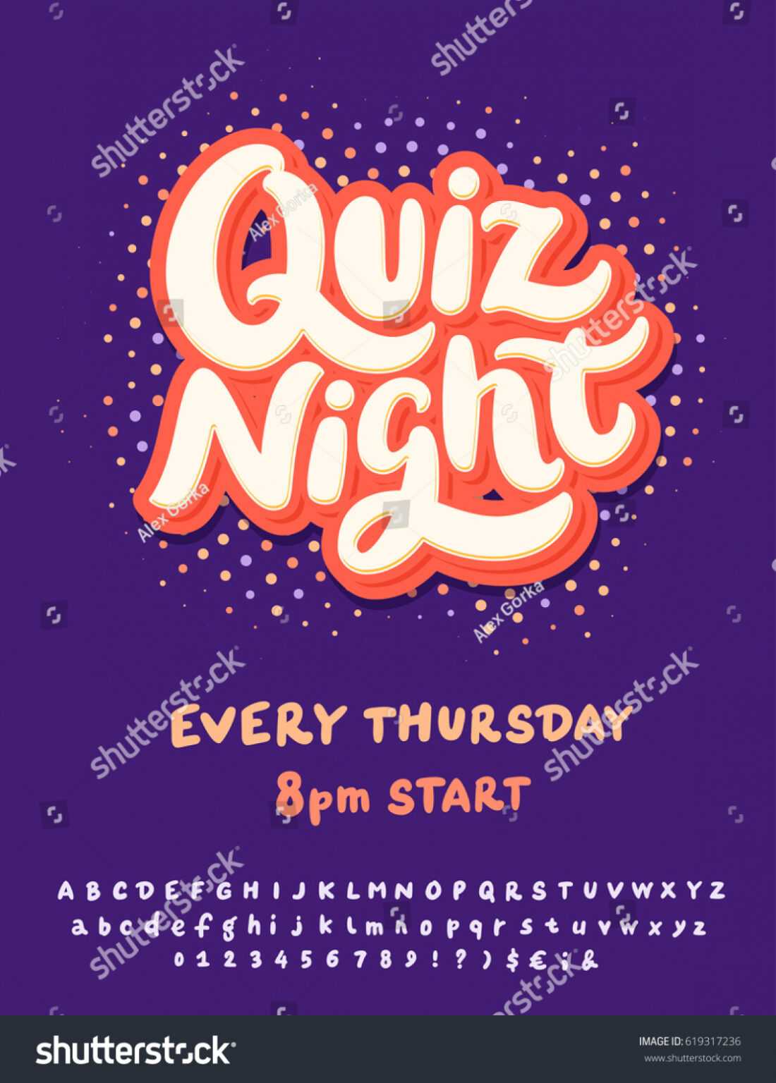 Quiz Night Poster Template Stock Vector (Royalty Free) 619317236 Inside