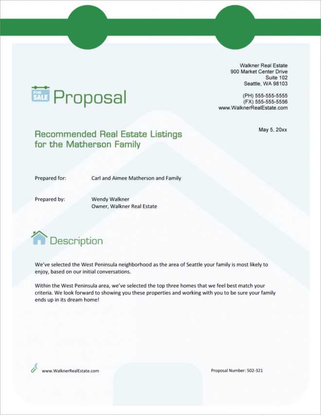 Real Estate Agency Listings Sample Proposal - 5 Steps in Real Estate Proposal Template