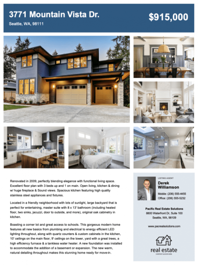 Real Estate Flyer (Free Templates) | Zillow Premier Agent in Home For Sale By Owner Flyer Template