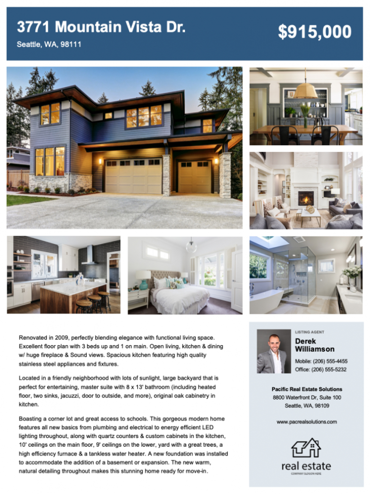 Real Estate Flyer (Free Templates) | Zillow Premier Agent regarding Free Home For Sale Flyer Template