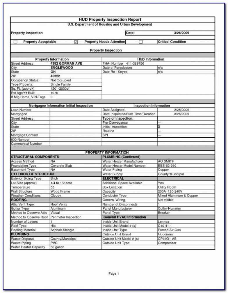 Property Condition Assessment Report Template