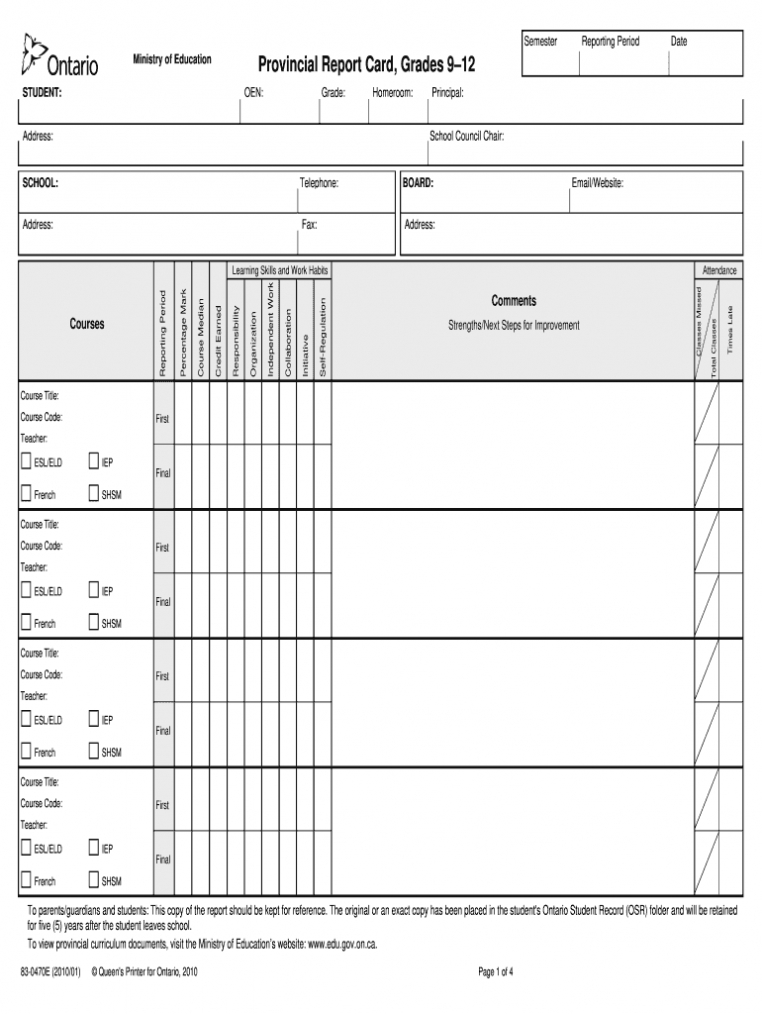 Report Card Template - Fill Out And Sign Printable Pdf Template | Signnow regarding Boyfriend Report Card Template