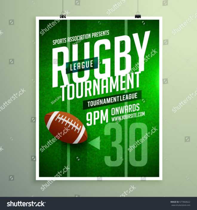 Rugby League Game Flyer Design Invitation Stock Vector intended for Rugby League Certificate Templates