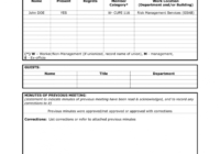 Safety Committee Meeting Minutes Template regarding Safety Meeting Minutes Template