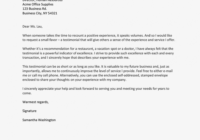 Sample Customer Testimonial Request Letter regarding Business Testimonial Template