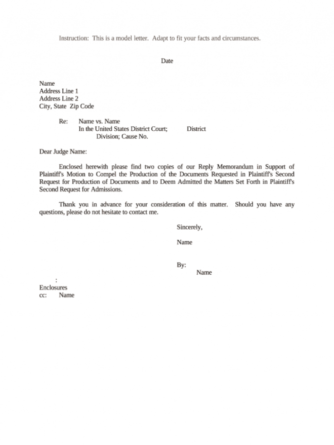 Sample Letter To Judge Doc Template | Pdffiller regarding Letter To A Judge Template
