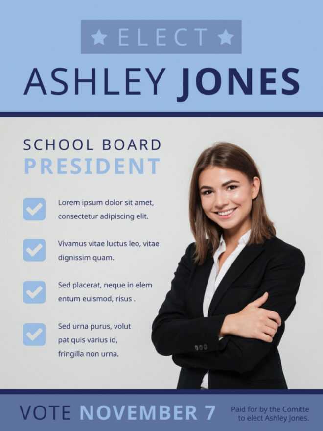 School Board Campaign Poster Template | Mycreativeshop with School Election Flyer Template Free