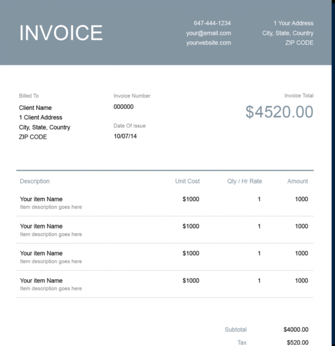 Self-Employed Invoice Template | Free Download | Send In Minutes within Invoice For Self Employed Template