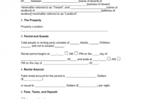 Short-Term (Vacation) Rental Lease Agreement | Eforms intended for Vacation Home Rental Agreement Template