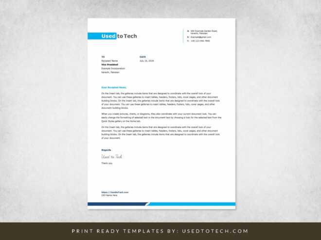Simple And Clean Word Letterhead Template - Free - Used To Tech within Free Letterhead Templates For Microsoft Word