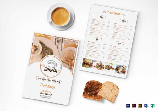 Simple Breakfast Menu Design Template In Psd, Word within Breakfast Menu Template Word