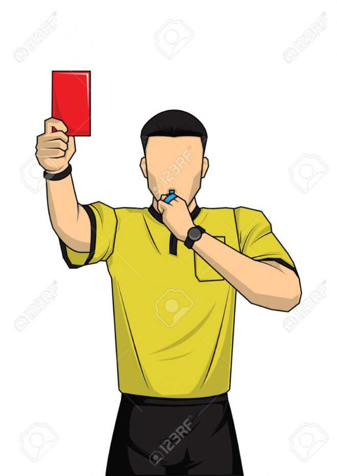 Soccer Referee Showing Red Card. Referee On Football Match Showing.. throughout Soccer Referee Game Card Template