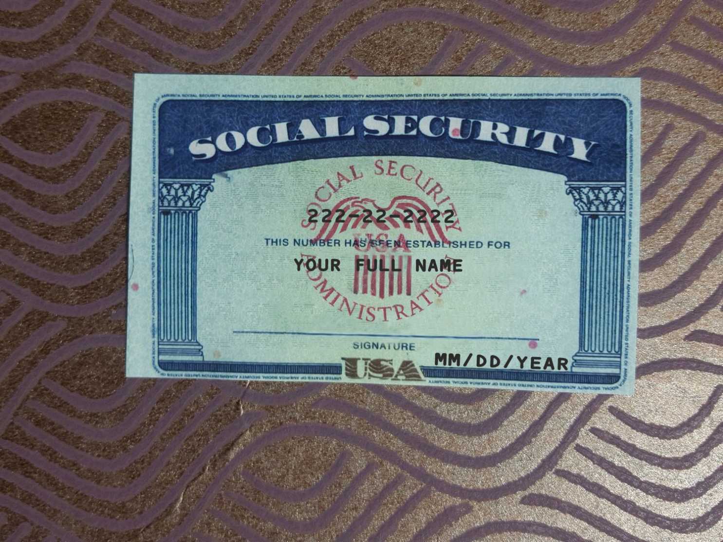 Social Security Card 01 – Ssn Download pertaining to Ss Card Template