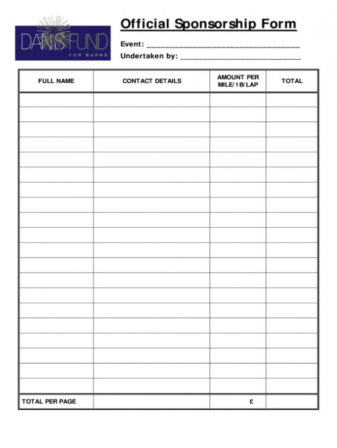 Sponsorship Form Template - Fill Out And Sign Printable Pdf Template |  Signnow with regard to Sponsor Card Template