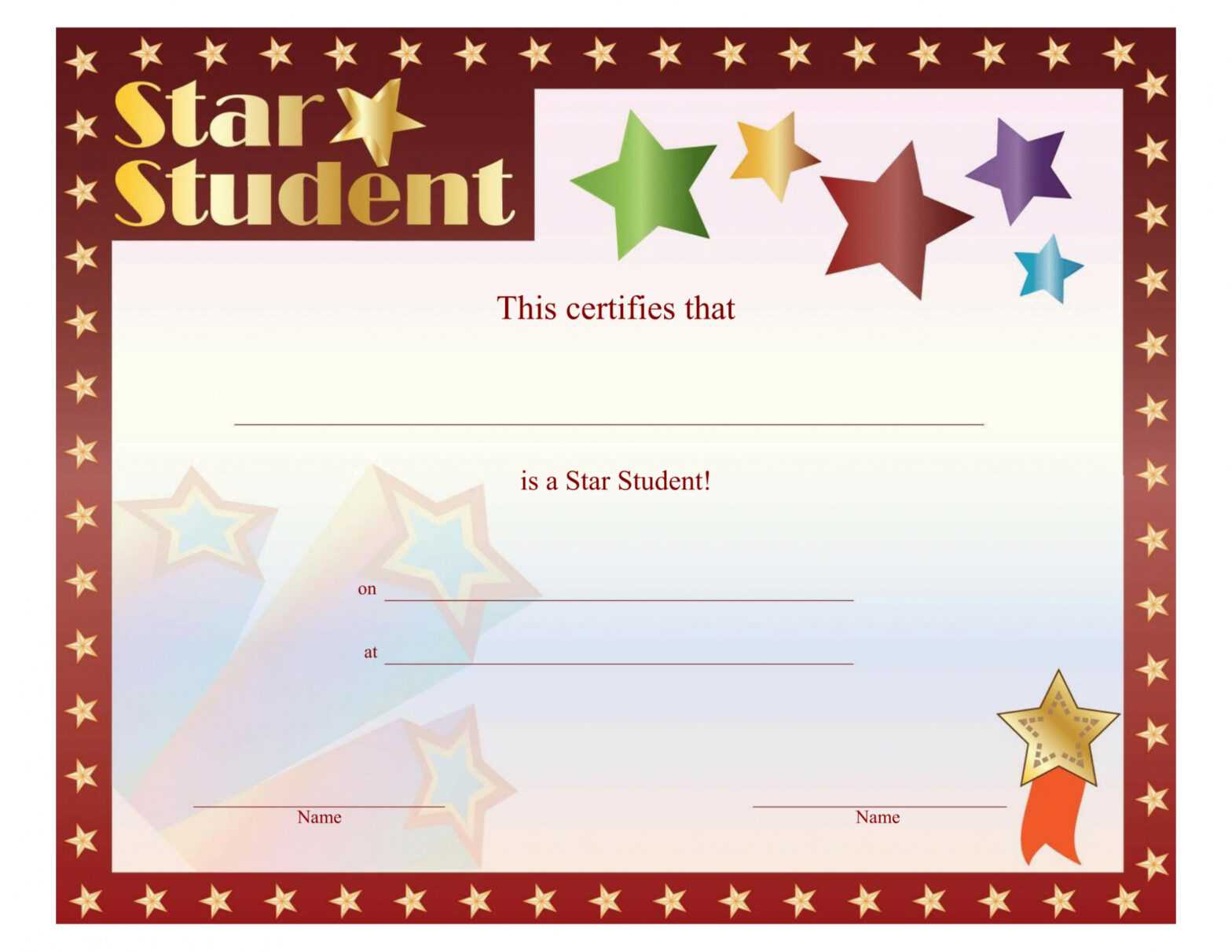 Star Award Certificate Templates (Page 1) - Line.17Qq regarding Star Certificate Templates Free