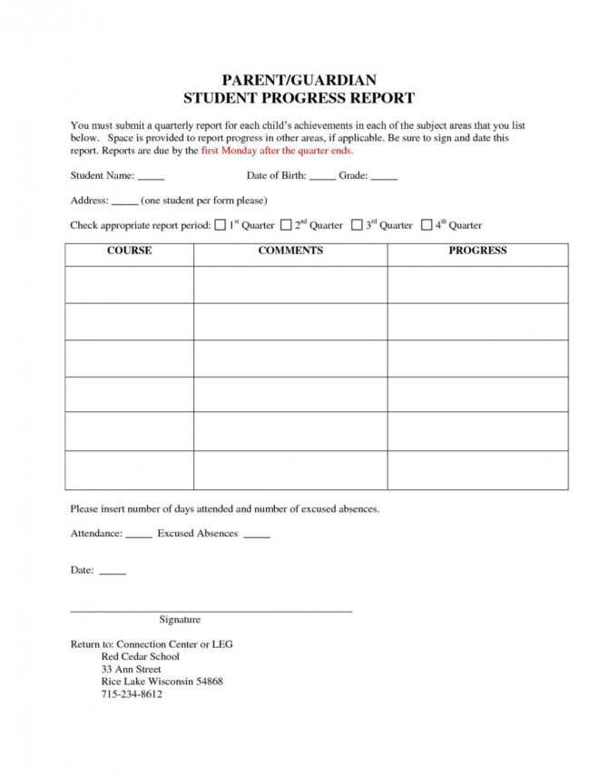 Student Progress Report Template ~ Addictionary for Student Grade Report Template