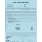 Student Report Template with High School Student Report Card Template