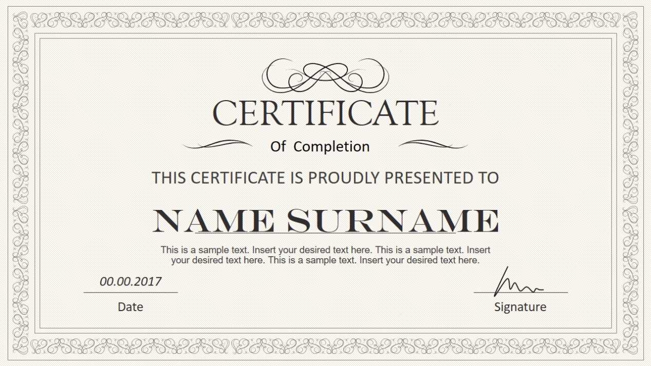 Stylish Certificate Powerpoint Templates within Award Certificate Template Powerpoint