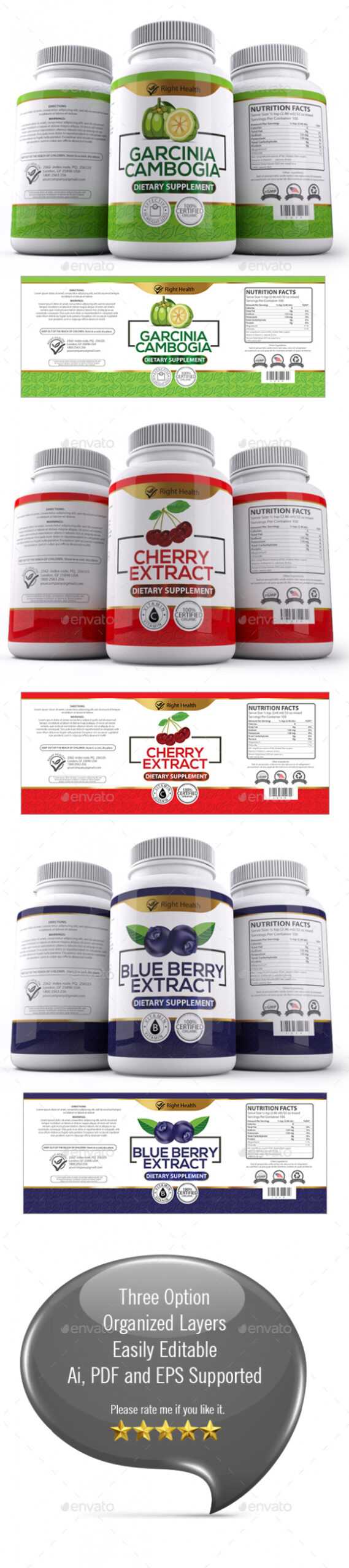 Supplement Label Templates (005) within Dietary Supplement Label Template