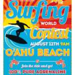 Surfing Contest Flyer Template | Free Posters Design For Photoshop regarding Contest Flyer Template