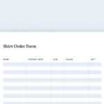 T-Shirt Order Form | Free Pdf &amp; Excel Template | Bonfire for Blank T Shirt Order Form Template