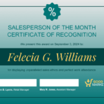 Teal Sales Employee Recognition Certificate Template intended for Sales Certificate Template