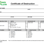 Template: Certificate Of Data Destruction Template within Hard Drive Destruction Certificate Template