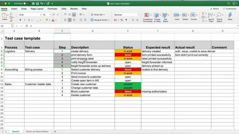 Test Summary Report Excel Template