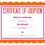 Top Free Printable Adoption Certificate – Mason Website in Blank Adoption Certificate Template