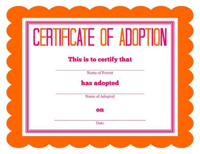 Top Free Printable Adoption Certificate – Mason Website in Blank Adoption Certificate Template