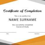 Training Certificate Template Free ~ Addictionary intended for Template For Training Certificate