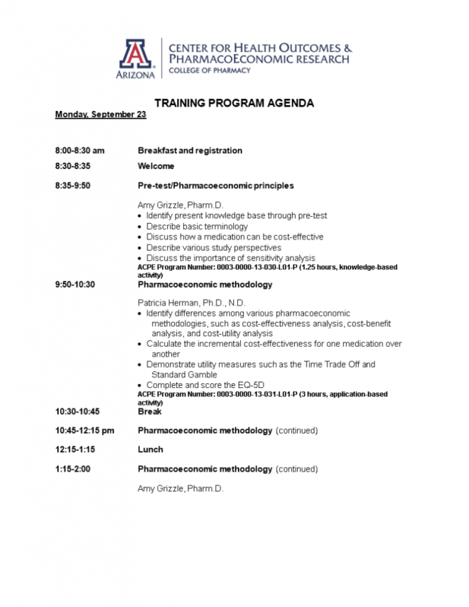 Training Program Agenda Example | Templates At throughout Program Agenda Template
