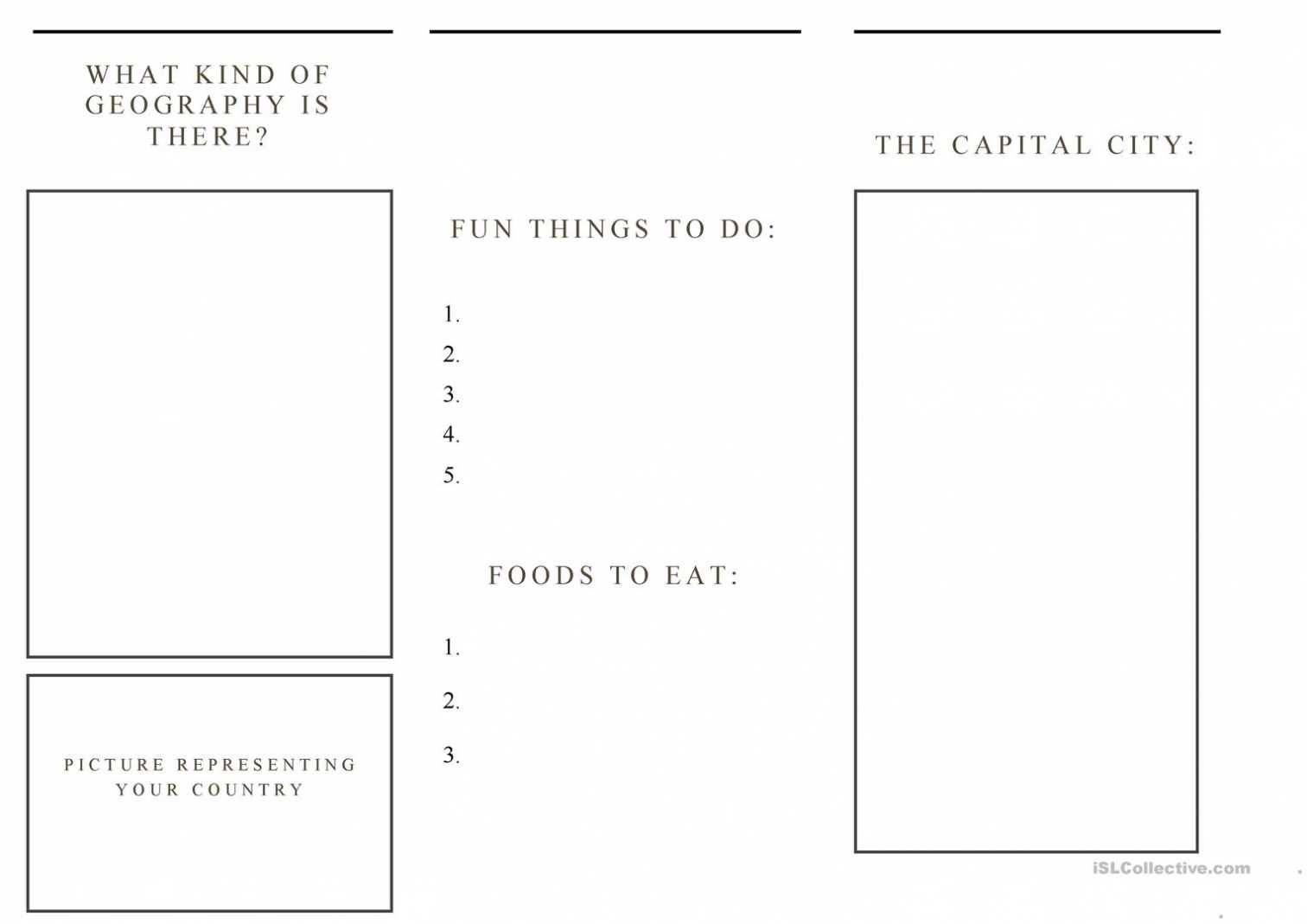 Travel Brochure Template And Example Brochure - English Esl regarding Travel Brochure Template For Students