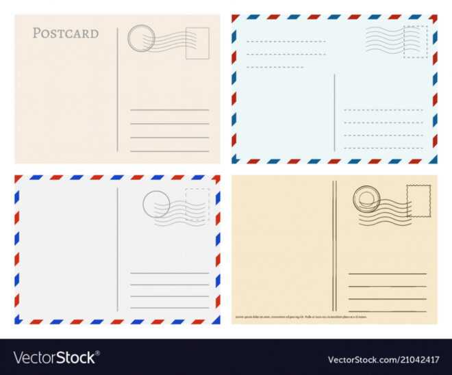 Travel Postcard Templates Greetings Post Cards Vector Image in Post Cards Template