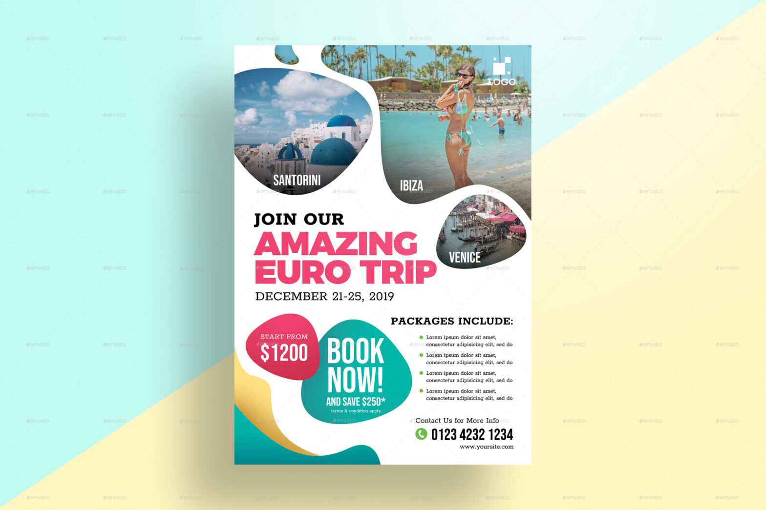 Travel &amp; Vacation Flyer Template throughout Vacation Flyer Template