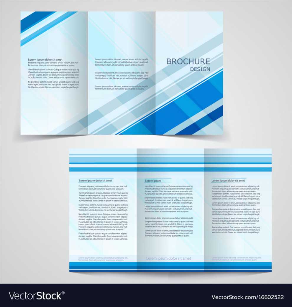 Tri-Fold Business Brochure Template Two-Sided Vector Image with regard to Double Sided Tri Fold Brochure Template