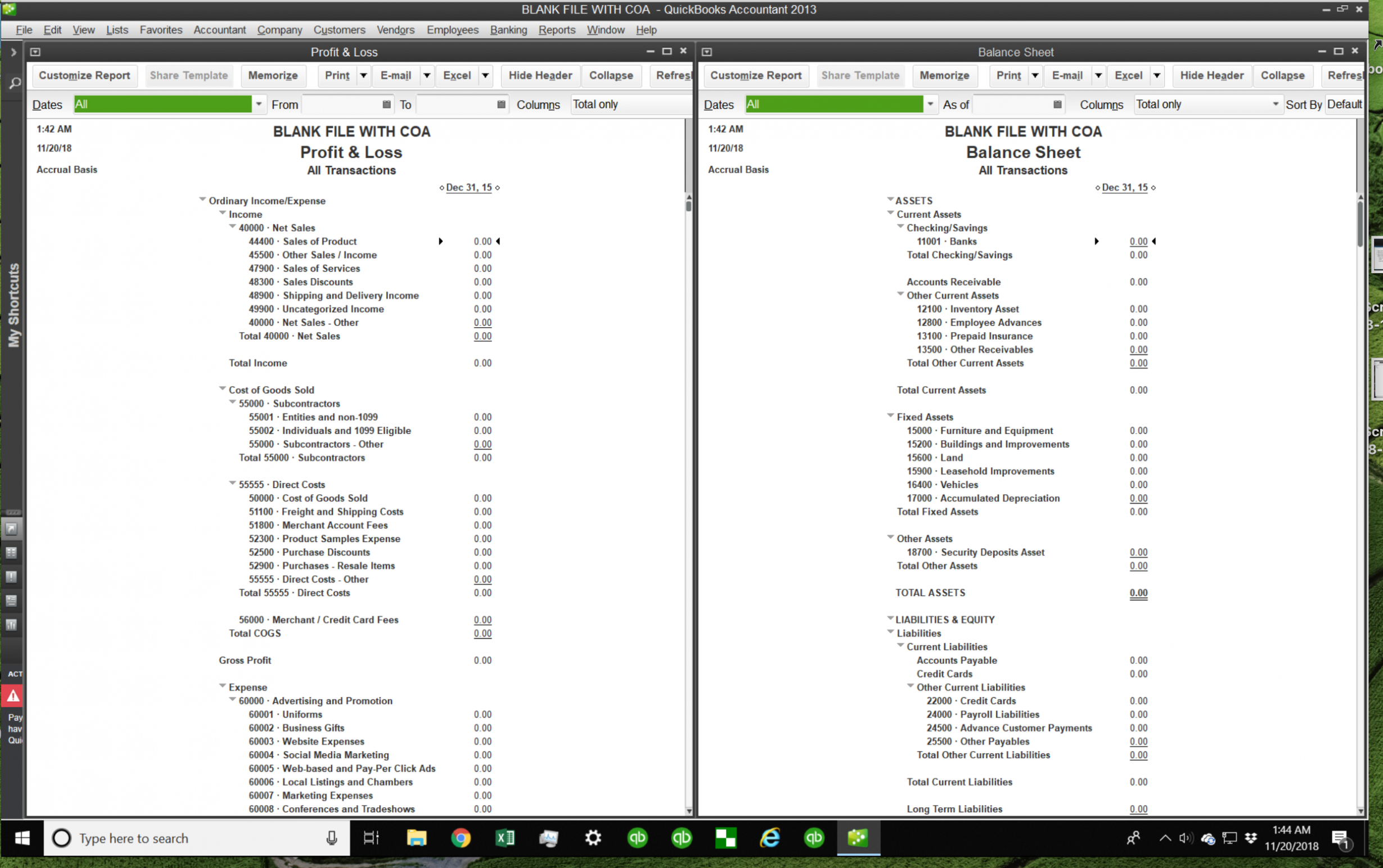 Ultimate Chart Of Accounts For Quickbooks Online And Desktop inside Quick Book Reports Templates